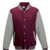 Varsity Jacket Just Hoods - burgundy/heather grey