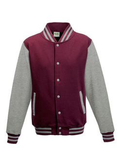 Varsity Jacket Just Hoods - burgundy/heather grey