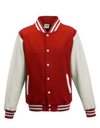 Varsity Jacket Just Hoods - fire red/white