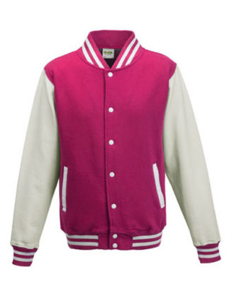 Varsity Jacket Just Hoods - hot pink/white