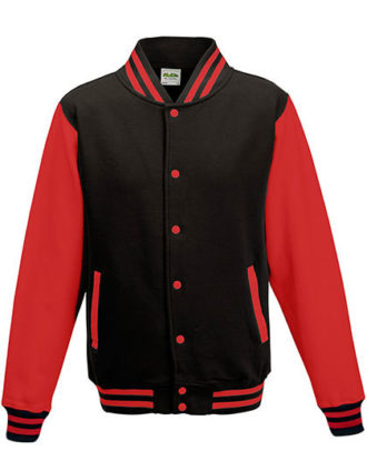 Varsity Jacket Just Hoods - jet black/red