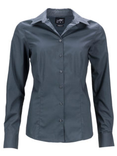 Ladies Business Shirt Long Sleeved James & Nicholson - carbon