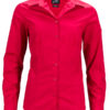 Ladies Business Shirt Long Sleeved James & Nicholson - red