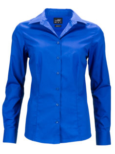 Ladies Business Shirt Long Sleeved James & Nicholson - royal