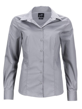 Ladies Business Shirt Long Sleeved James & Nicholson - steel