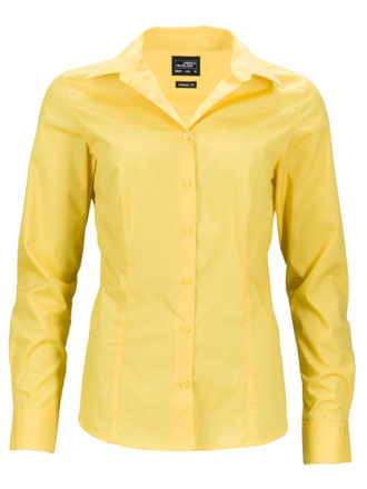 Ladies Business Shirt Long Sleeved James & Nicholson - yellow