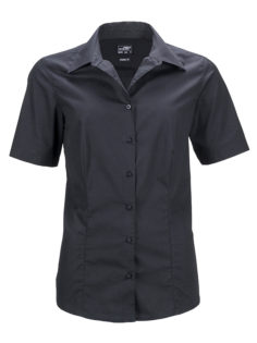 Ladies Business Shirt Short Sleeved James & Nicholson - black