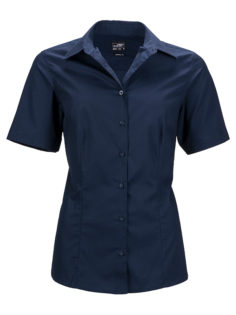 Ladies Business Shirt Short Sleeved James & Nicholson - navy