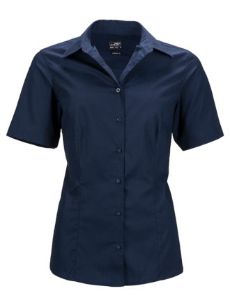 Ladies Business Shirt Short Sleeved James & Nicholson - navy