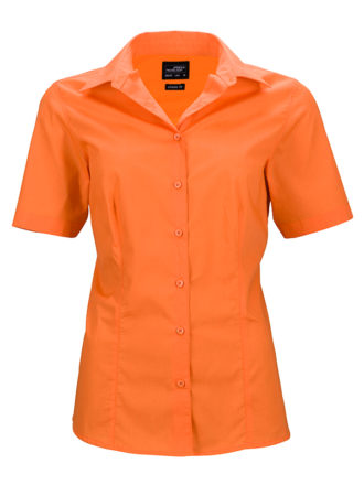 Ladies Business Shirt Short Sleeved James & Nicholson - orange