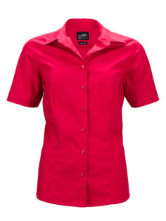 Ladies Business Shirt Short Sleeved James & Nicholson - red