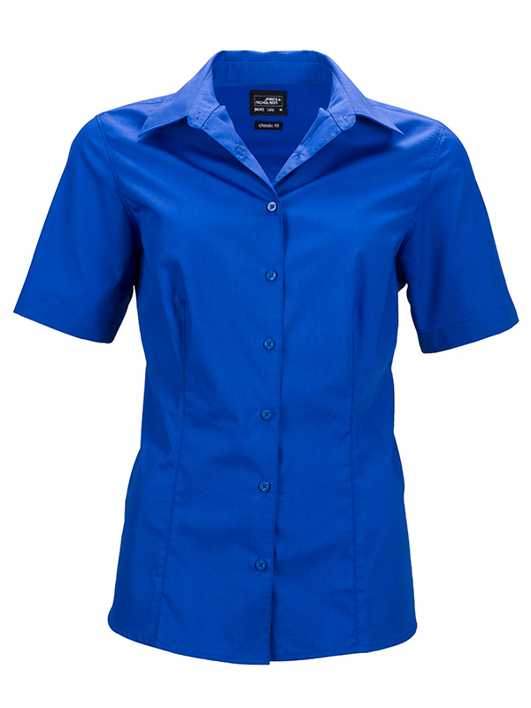 Ladies Business Shirt Short Sleeved James & Nicholson - royal