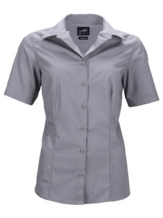 Ladies Business Shirt Short Sleeved James & Nicholson - steel grey