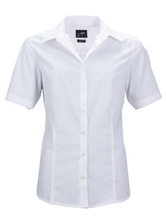 Ladies Business Shirt Short Sleeved James & Nicholson - white