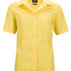 Ladies Business Shirt Short Sleeved James & Nicholson - yellow