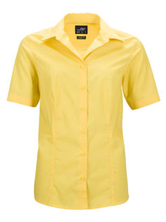 Ladies Business Shirt Short Sleeved James & Nicholson - yellow