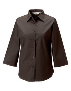 Ladies Fitted Shirt Russel - chocolate brown