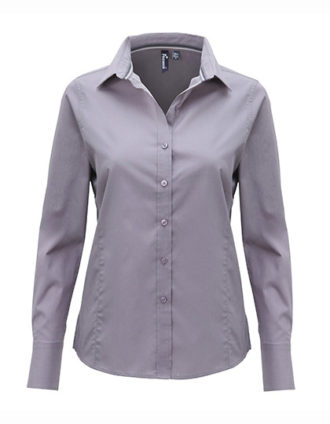Ladies Long Sleeve Fitted Friday Bar Shirt Premier - steel