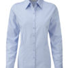 Ladies Long Sleeve Herringbone Shirt Russel - light blue