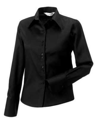 Ladies Long Sleeve Ultimate Non Iron Shirt Russell - black