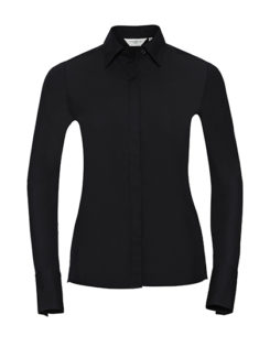 Ladies Long Sleeve Ultimate Stretch Shirt Russel - black - Kopie