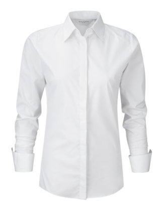 Ladies Long Sleeve Ultimate Stretch Shirt Russel - white