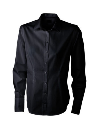 Ladies Long Sleeved Blouse James & Nicholson - black