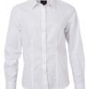 Ladies Shirt Longsleeve Oxford James & Nicholson - white