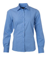 Ladies Shirt Longsleeve Poplin James & Nicholson - aqua