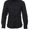 Ladies Shirt Longsleeve Poplin James & Nicholson - black