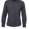 Ladies Shirt Longsleeve Poplin James & Nicholson - carbon