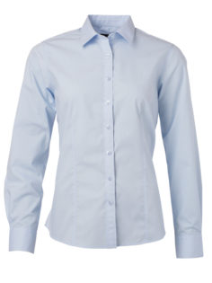 Ladies Shirt Longsleeve Poplin James & Nicholson - light blue
