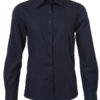 Ladies Shirt Longsleeve Poplin James & Nicholson - navy