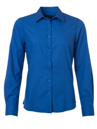 Ladies Shirt Longsleeve Poplin James & Nicholson - royal