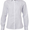 Ladies Shirt Longsleeve Poplin James & Nicholson - white