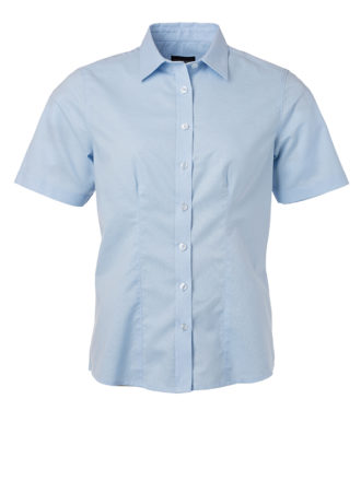 Ladies Shirt Shortsleeve Oxford James & Nicholson - light blue