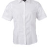 Ladies Shirt Shortsleeve Oxford James & Nicholson - white