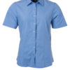 Ladies Shirt Shortsleeve Poplin James & Nicholson - aqua