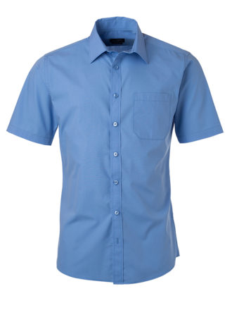 Ladies Shirt Shortsleeve Poplin James & Nicholson - aqua