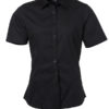 Ladies Shirt Shortsleeve Poplin James & Nicholson - black