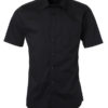 Ladies Shirt Shortsleeve Poplin James & Nicholson - black