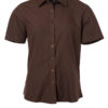 Ladies Shirt Shortsleeve Poplin James & Nicholson - brown