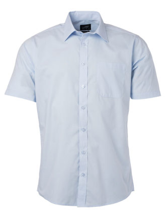 Ladies Shirt Shortsleeve Poplin James & Nicholson - light blue