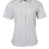 Ladies Shirt Shortsleeve Poplin James & Nicholson - light grey