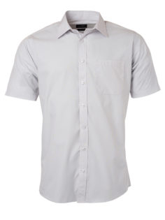 Ladies Shirt Shortsleeve Poplin James & Nicholson - light grey