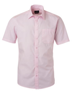 Ladies Shirt Shortsleeve Poplin James & Nicholson - light pink