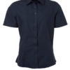 Ladies Shirt Shortsleeve Poplin James & Nicholson - navy