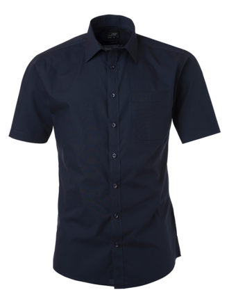 Ladies Shirt Shortsleeve Poplin James & Nicholson - navy