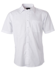 Ladies Shirt Shortsleeve Poplin James & Nicholson - white