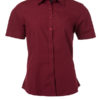 Ladies Shirt Shortsleeve Poplin James & Nicholson - wine